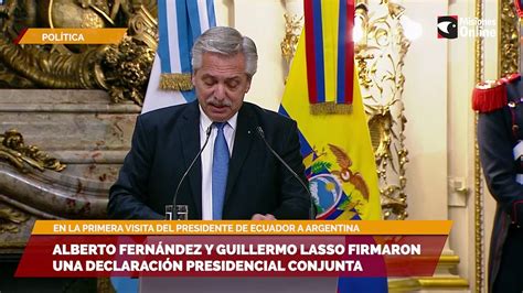 Alberto Fernández y Guillermo Lasso firmaron una Declaración