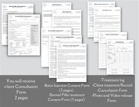 Editable Botulinum Toxin And Dermal Filler Bundle Forms Botox Client