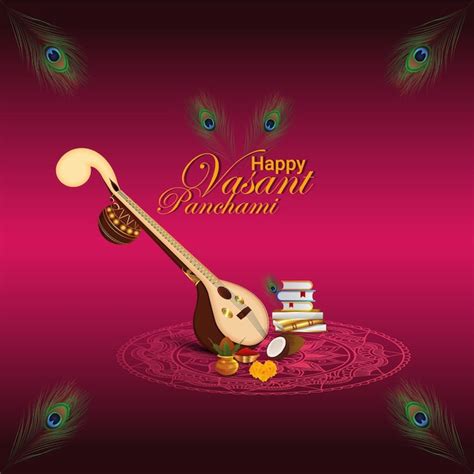 Premium Vector Happy Vasant Panchami Greeting Card