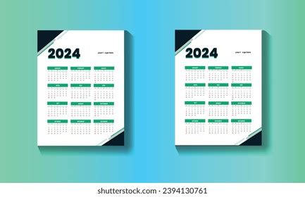 New Year Wall Calendar Design Stock Vector Royalty Free