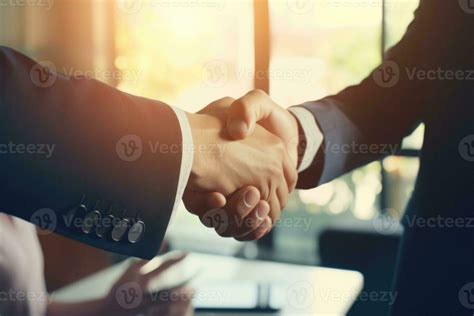 Business Handshake Two Corporate Men In Suits Shaking Hands Ai