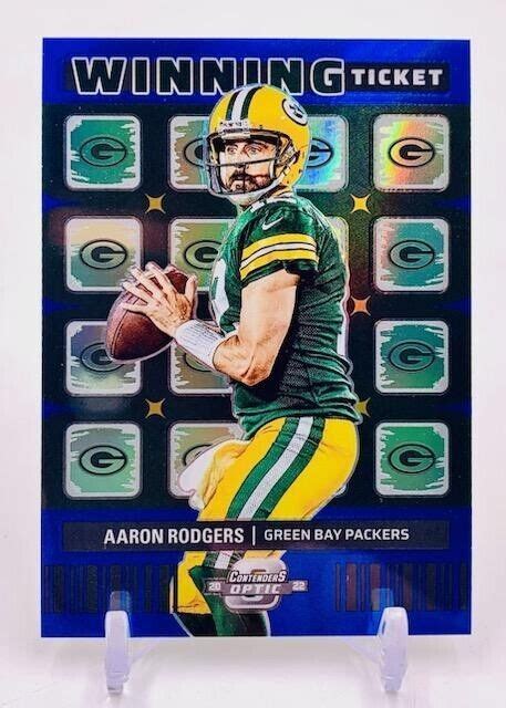 2022 Panini Contenders Optic Winning Tickets Blue Prizm WT 5 Aaron