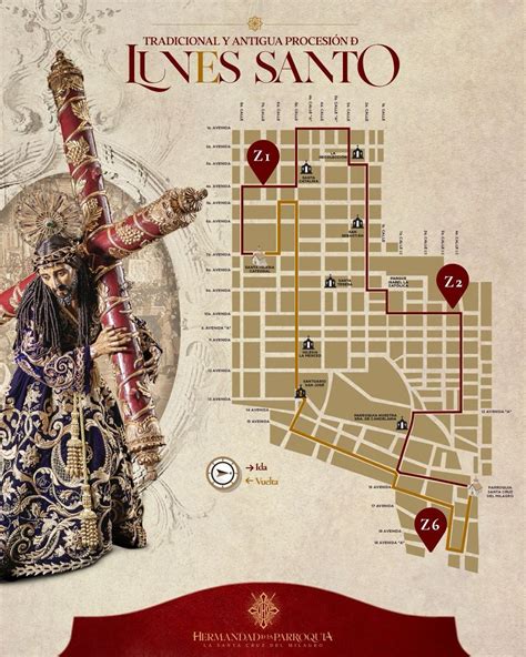 Recorrido procesional con la C I de Jesús Nazareno de las Tres