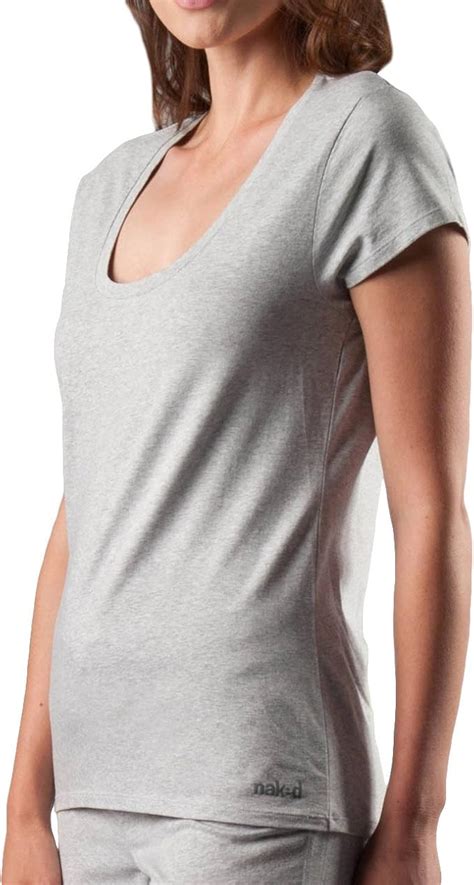 Naked Womens Essential Cotton Stretch Tee Shirt At Amazon Womens