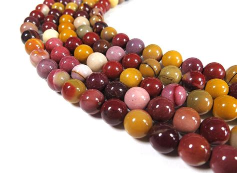 Mookaite Jasper Beads Round Natural Gemstone Beads Sold By Inch