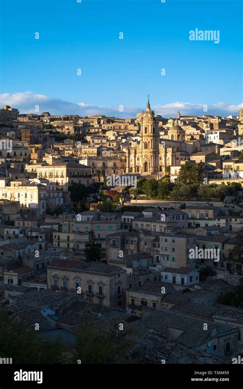 Ancient Hill City Of Modica Alta And Cathedral Of San Giorgio Famous