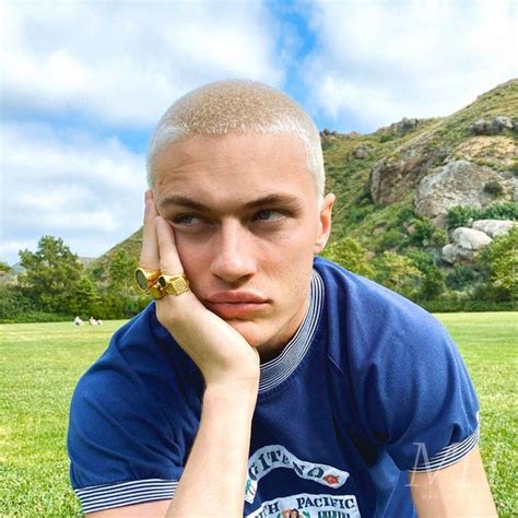 Lucky Blue Smith Bleached Blonde Buzz Cut Bleached Hair Men Dyed