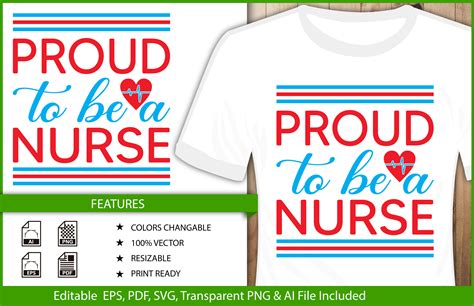 T Shirt Design Proud To Be Nurse Vector Graphic By Hamjaiu · Creative