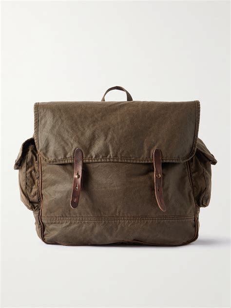 Rrl Falcon Leather Trimmed Canvas Backpack Modesens