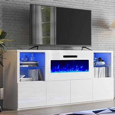 Amazon Luxoak U Shaped Legs Fireplace Tv Stand Mirrored