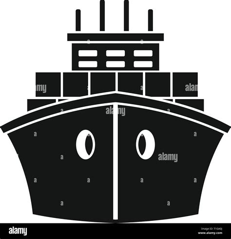 Front container ship icon. Simple illustration of front container ship ...