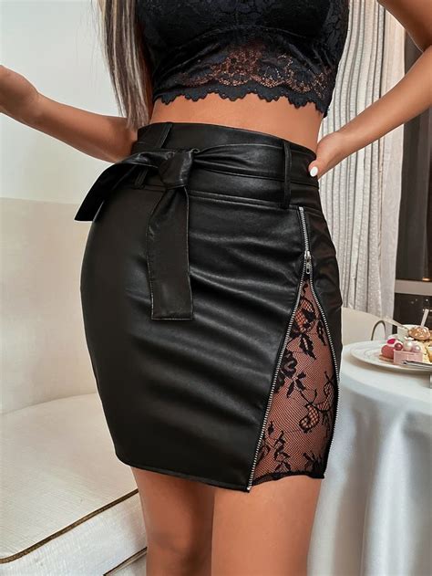 Short Leather Skirts Pu Leather Skirt Leather Jacket Style Leather