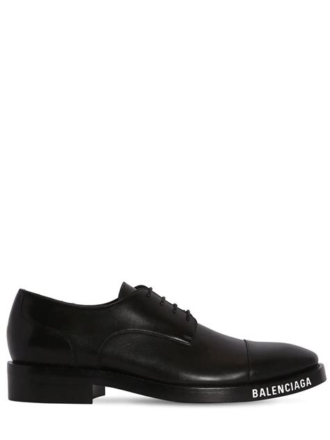 Balenciaga Leather Lace Up Derby Shoes In Black For Men Lyst