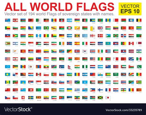 Complete Collection World Flags Royalty Free Vector Image