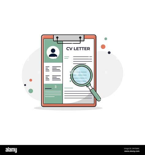 Cv In Clipboard With A Magnifying Glass Vector Illustration Job Hiring