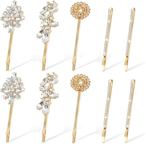 Amazon 10 Pieces Rhinestone Hair Clips Crystal Bobby Hair Pins