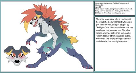 Luna Lycanroc Ref Sheet By Flipfounder77 On Deviantart