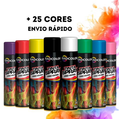 Tinta Spray Uso Geral Ml Secagem R Pida Radcolor Spray De Tinta