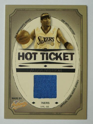 450 ALLEN IVERSON 2004 05 Fleer Authentix Hot Ticket GAME USED Jersey