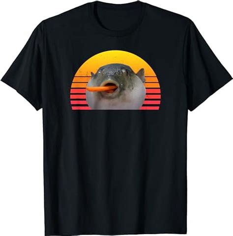 Pufferfish Meme Eating A Carrot Funny Fish T Shirt Walmart