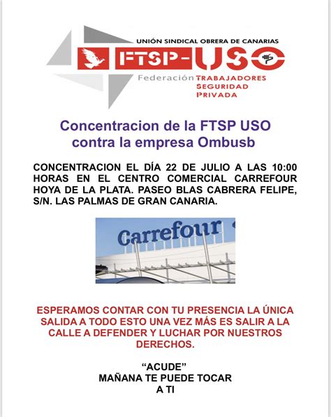 FTSP USO Las Palmas Concentración de la FTSP USO contra la empresa Ombusb