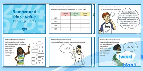 Planit Maths Y4 Number And Place Value Challenge Cards