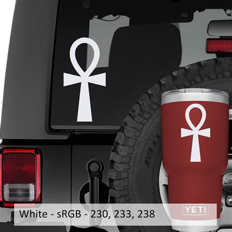 Egyptian Ankh Symbol Vinyl Decal | Jeep Window Decal