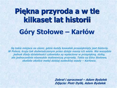 Ppt Pi Kna Przyroda A W Tle Kilkaset Lat Historii Powerpoint