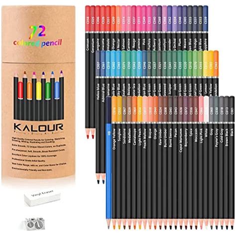 Colored Pencils for Adult Coloring Book,Set of 72 Colors,Artists Soft ...