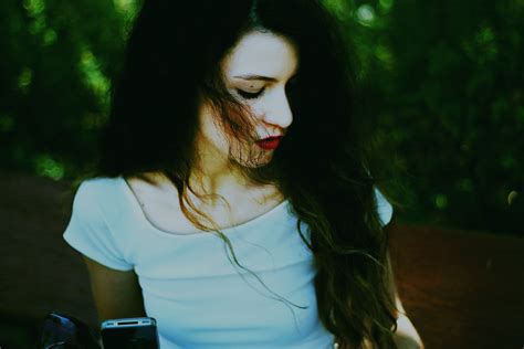 Wallpaper Portrait Long Hair Nature Grass Photography Green