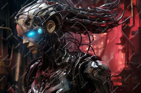 Premium Ai Image Cyberpunk Mechanical Zombie Halowen