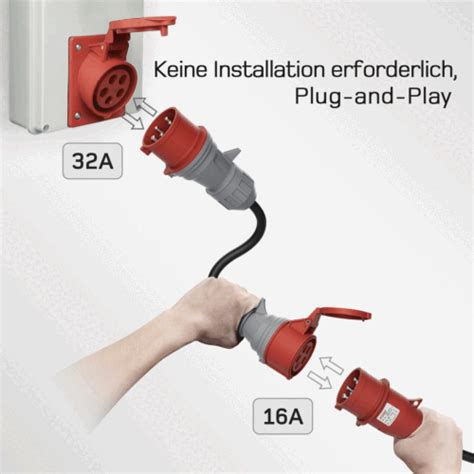 CEE Adapter Starkstrom 32 A Stecker Auf 16 A Kupplung 0 5M H07RN F 5G2