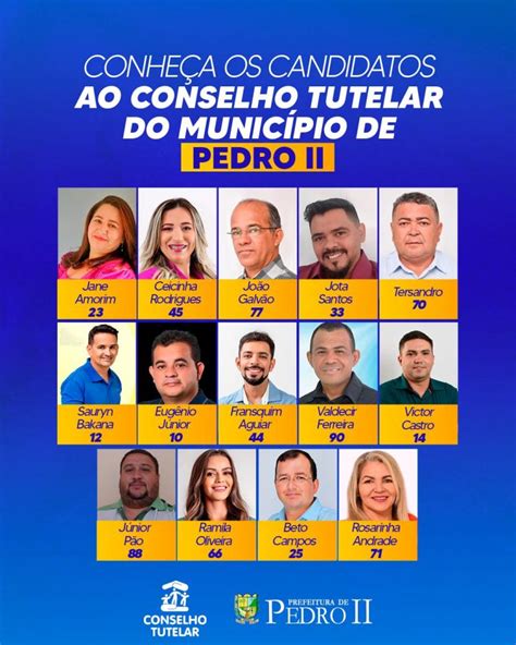 Conheça Os Candidatos Para As Eleições Do Conselho Tutelar De Pedro Ii