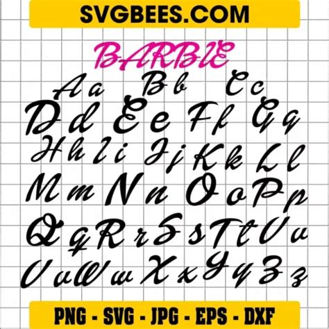 Barbie Font SVG Files for Cricut - SVGbees