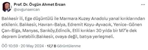 Batıya yerleşmeli Prof Dr Övgün Ahmet Ercan o ile dikkat çekti 7