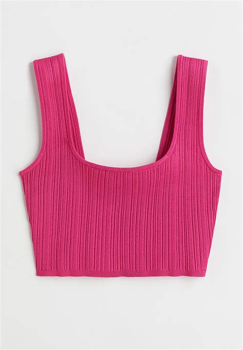 Cropped Top Cerise 1063029003 Handm T Shirts Vests And Camis