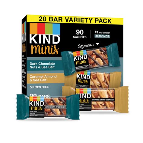 Kind Bars Dark Chocolate Nuts And Sea Salt Caramel Almond And Sea Salt Minis Bars Variety Pack 0 7