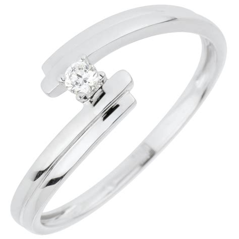 Bague Solitaire Nid Pr Cieux Amour Toujours Or Blanc Carats