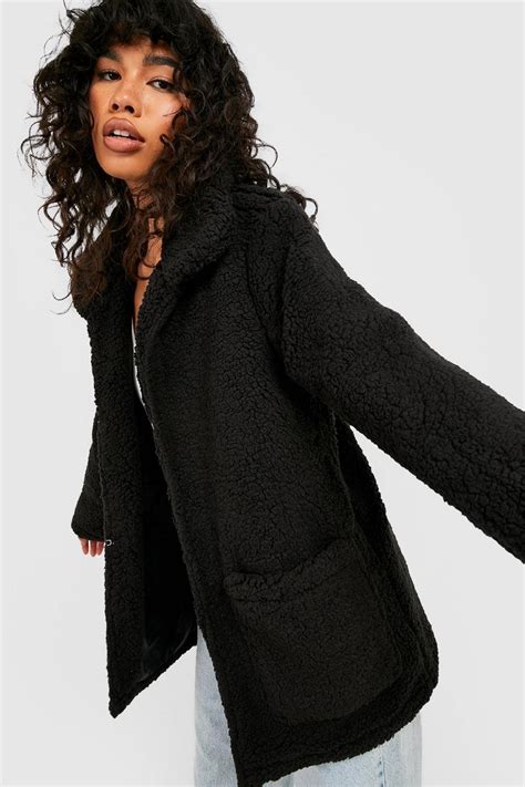 Womens Oversized Teddy Faux Fur Coat Boohoo Uk