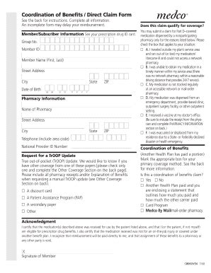 Fillable Online Wship Coordination Of Benefits Direct Bclaim Formb