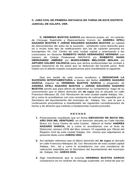 Denuncia De Intestamentario Pdf Justicia Crimen Y Violencia