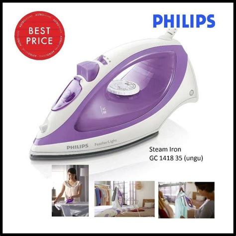 Jual Philips Steam Iron Gc Setrika Uap Ungu Original Philps