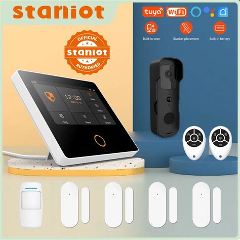 Staniot Wifi Tuya Smart Home Burglar Alarm Kit Wireless Security Protection System 4 3 Ips