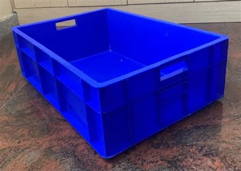 Rectangular Blue Plastic Crates For Industrial Dimension 650 X 450 X