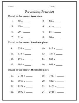 Rounding Worksheets S S S Pv By Learnovation Station