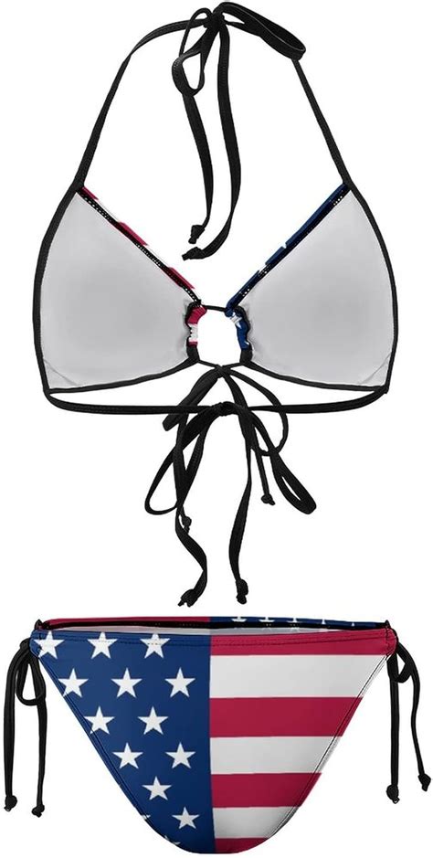 Buy Women S Two Pieces Swimsuits Halter String Top With Swimwear Triangle Bottoms Bikini Sets