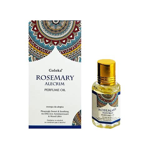 Perfume Indiano Rosemary Alecrim Goloka 10ml Para Pele E Difusor