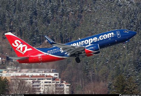 OM NGK SkyEurope Airlines Boeing 737 76N WL Photo By Christian Jilg