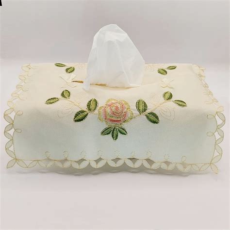 Tissue Box Cover Embroidered Tissue Box Cover Sarung Tisu Kotak