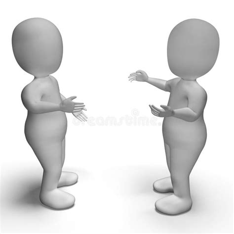 Conversation Between Two 3d Characters Showing Communication Stock Illustration Illustration